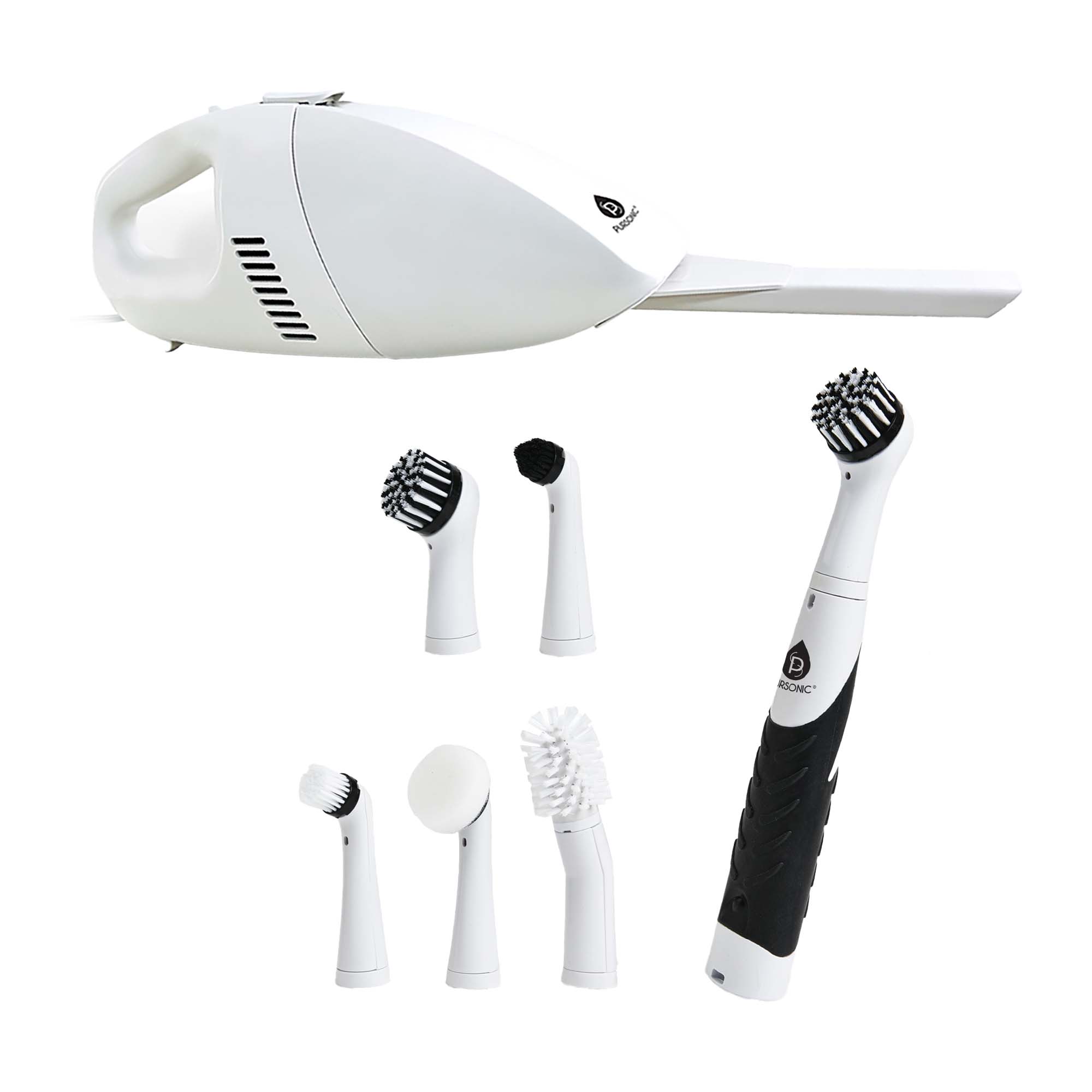 Deep Cleaning Duo Bundle: Cordless Power Scrubber Cleaning Brush + Pursonic Car Vacuum Cleaner